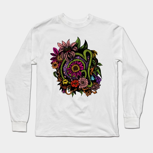 Decorative floral letter 'a' Long Sleeve T-Shirt by stephenignacio